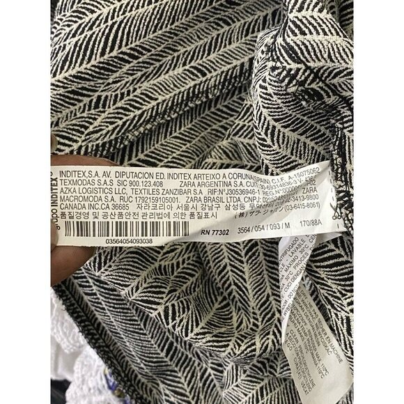 Zara Basic Collection Womens‎ Shift Dress White Black Herringbone Crew Neck M - Picture 8 of 10